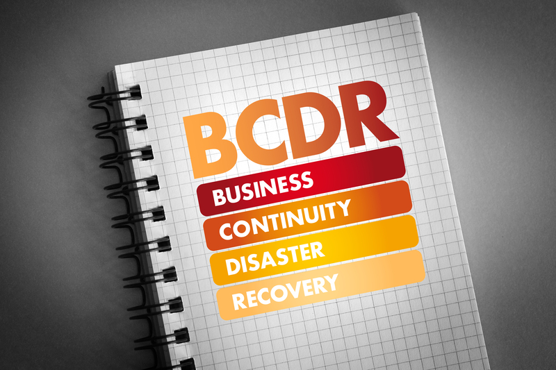 Business Continuity Disaster Recovery acronym, business concept background.